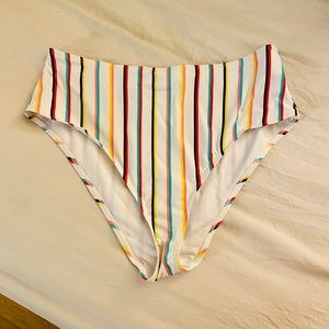 Forever21 High-Waisted Striped Bikini Bottoms